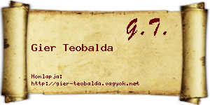 Gier Teobalda névjegykártya